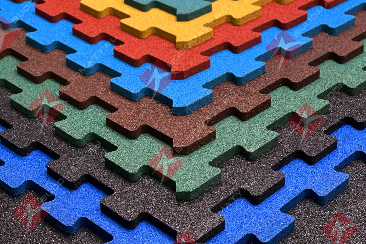 Резиновое покрытие Puzzle 1000×1000×10 мм. Доставка в Краснодар.